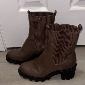 Target Brown Ribbed Combat Boots
